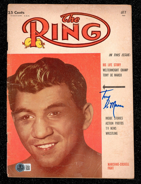 Tony De Marco Autographed Signed Ring Magazine Beckett BAS QR #BM37213