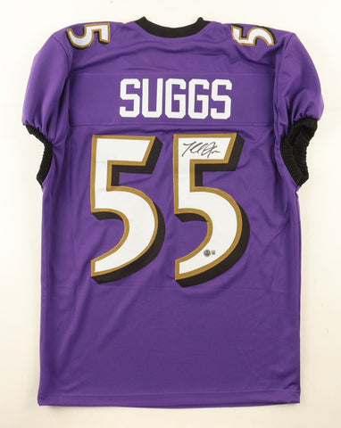 Terrell Suggs Signed Ravens Pro Cut Jersey (Beckett) Baltimore 7xPro Bowl L.B.