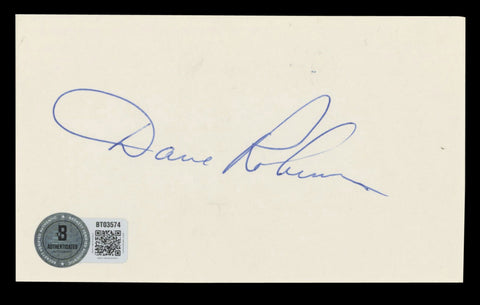 Packers Dave Robinson Authentic Signed 3x5 Index Card Autographed BAS #BT03574