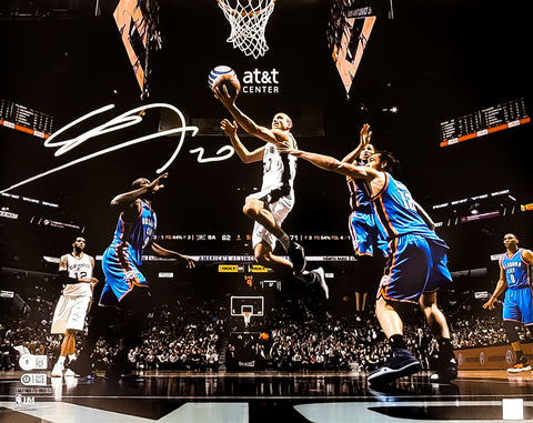 MANU GINOBILI AUTOGRAPHED 16X20 PHOTO SAN ANTONIO SPURS BECKETT WITNESS 211900