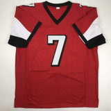 Autographed/Signed MICHAEL MIKE VICK Atlanta Red Football Jersey PSA/DNA COA