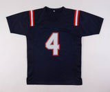 Bailey Zappe Signed New England Patriot Blue Jersey (JSA COA) 2022 4th Rnd Pk QB