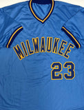 Brewers Hall of Famer TED SIMMONS Signed Custom Replica Blue Jersey AUTO - BAS