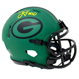 Jordan Love Green Bay Packers Signed Yellow Ink Riddell Rave Mini Helmet JSA