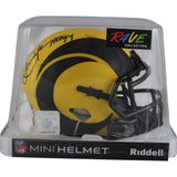 Eric Dickerson Autographed Los Angeles Rams Rave Mini Helmet HOF Beckett 49601