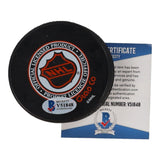 Ed Johnstone Signed Boston Bruin 75th Anniversary Logo Hockey Puck (Beckett COA)