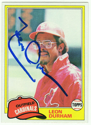 Leon Durham autographed Cardinals 1981 Topps RC Baseball Card #321 - (SS COA)