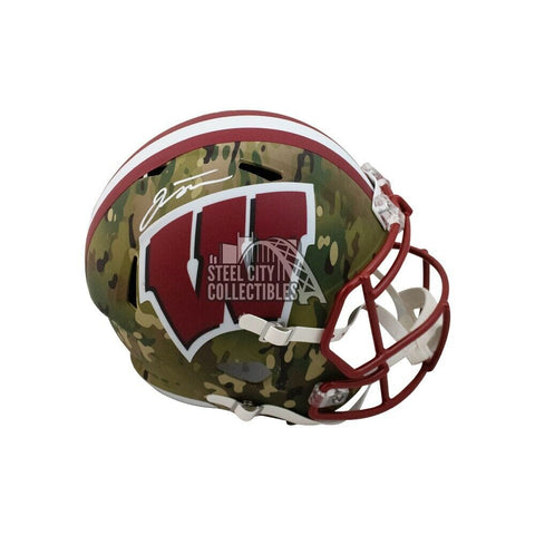 Jonathan Taylor Autographed Wisconsin Camo Replica F/S Football Helmet Fanatics