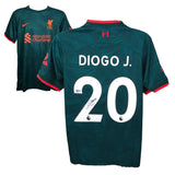 Diogo Jota Signed Liverpool Away Soccer Jersey #20 with Beckett COA