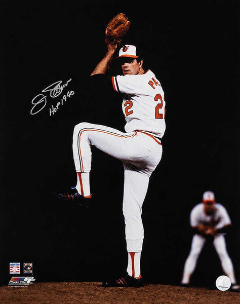 Jim Palmer Signed Orioles White Jersey Pitching 16x20 Photo w/HOF 1990 -(SS COA)