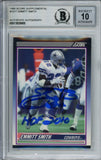 Emmitt Smith Autographed 1990 Score #101T Rookie Card HOF Beckett Slab 37609