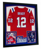 Tom Brady Signed 32x41 Patriots Framed Jersey Display w/LED Lights TriStar Holo