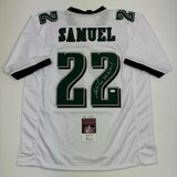 Autographed/Signed Asante Samuel Sr. "4x Pro Bowl" White Jersey JSA COA