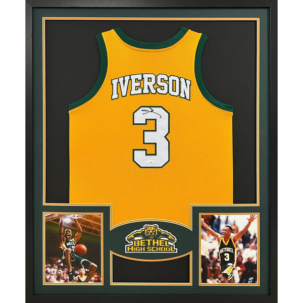 Allen Iverson Autographed Signed Framed Bethel High School Jersey JSA