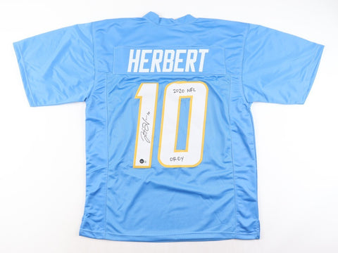 Justin Herbert Signed Los Angeles Chargers Jersey Inscr. "2020 NFL OROY"/Beckett