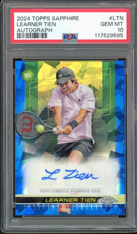 2024 Topps Chrome Sapphire Tennis #LTN Learner Tien RC Auto PSA 10 GEM MINT