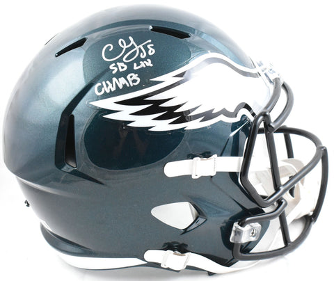 CJ Gardner-Johnson Autographed Eagles F/S Speed Helmet SB Champs Beckett W Holo