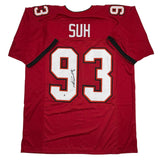 Autographed/Signed Ndamukong Suh Tampa Bay Red Football Jersey Beckett BAS COA