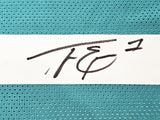JAGUARS TRAVIS ETIENNE AUTOGRAPHED SIGNED TEAL JERSEY BECKETT WITNESS 220896