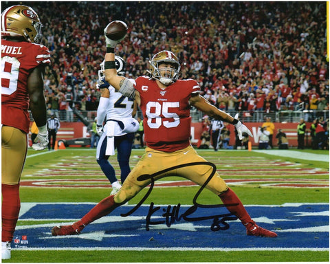 George Kittle San Francisco 49ers Signed 8x10 Touchdown Spike Photograph