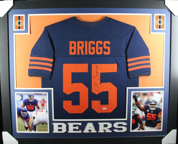 LANCE BRIGGS (Bears throwback SKYLINE) Signed Autographed Framed Jersey PSA