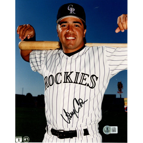 Vinny Castilla Autographed/Signed Colorado Rockies 8x10 Photo Beckett 51618