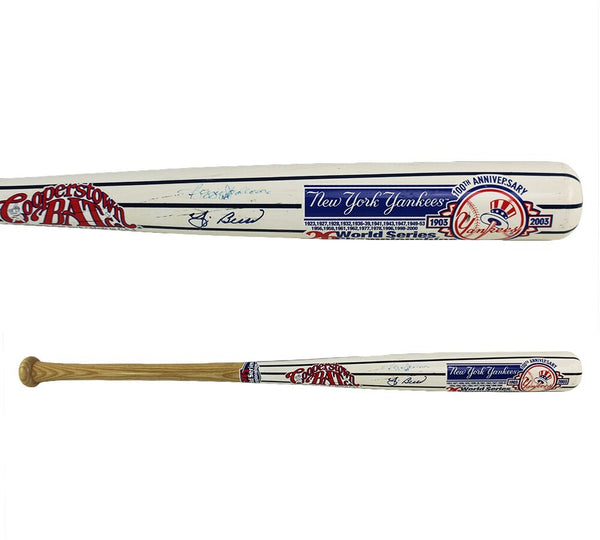 Yogi Berra and Reggie Jackson Signed New York Yankees Cooperstown Blonde MLB Bat