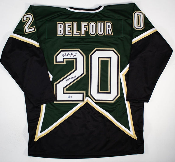 Ed Belfour Signed Dallas Stars Jersey HOF 2011 (Beckett) 1999 Stanley Cup Champ
