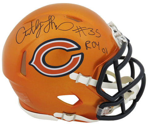 Anthony Thomas Signed Bears FLASH Riddell Speed Mini Helmet w/ROY'01 - (SS COA)