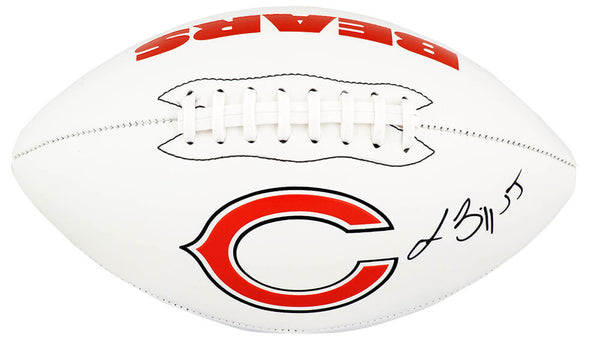 Lance Briggs Signed Chicago Bears Fanklin White Logo Football - (SCHWARTZ COA)