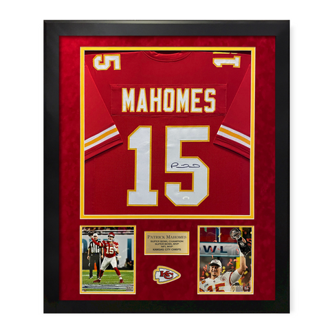 Patrick Mahomes Signed Autographed Jersey Framed to 32x40 Super Bowl Beckett
