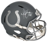 Marshall Faulk Autographed Colts 'Slate' Full Size Speed Helmet Beckett