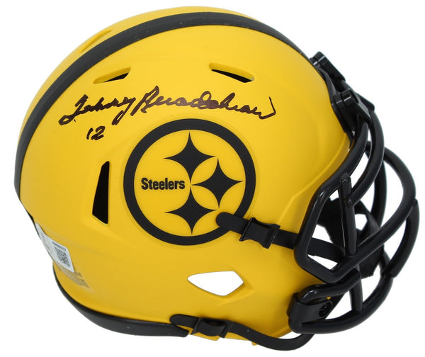 Terry Bradshaw Autographed Pittsburgh Steelers RAVE Speed Mini Helmet Beckett