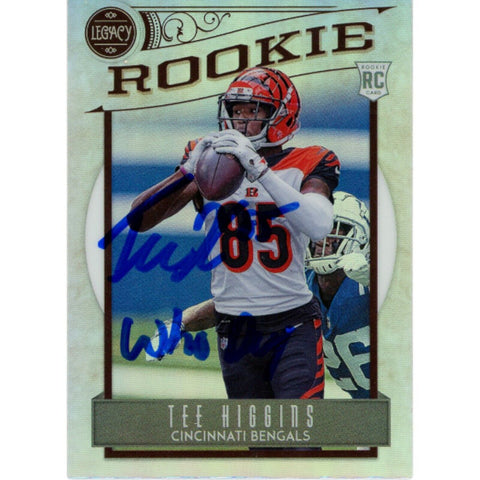 Tee Higgins Autographed Panini Legacy 210 Who Dey Trading Card Beckett 48936