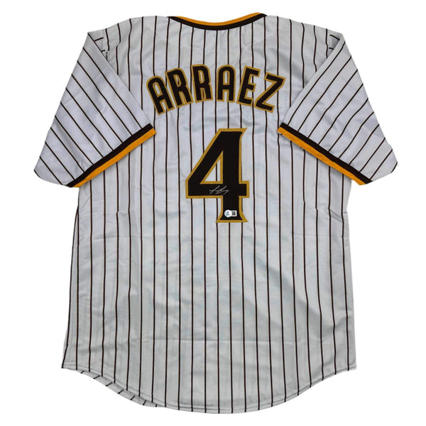 Autographed/Signed Luis Arraez San Diego Pinstripe Jersey Beckett BAS COA