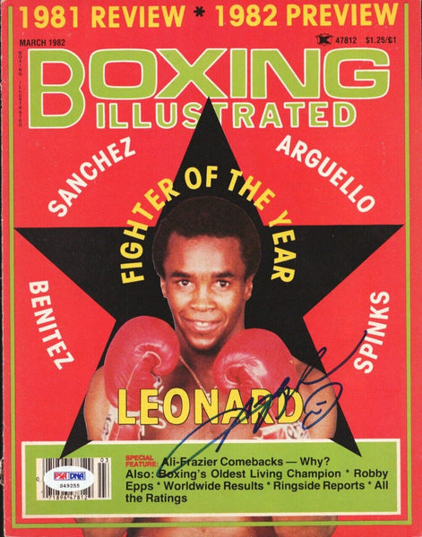 Sugar Ray Leonard Autographed Boxing Illustrated Magazine Cover PSA/DNA #S49255