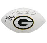 Brett Favre Signed Green Bay Packers Embroidered Logo White Panel NFL Football