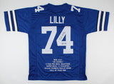Bob Lilly Signed Dallas Cowboys Career Stat Jersey Inscribed "HOF 80" (JSA COA)