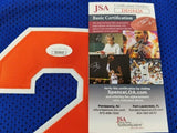 Larry Johnson Signed New York Knicks Jersey (JSA COA) 1991 #1 Overall Draft Pick