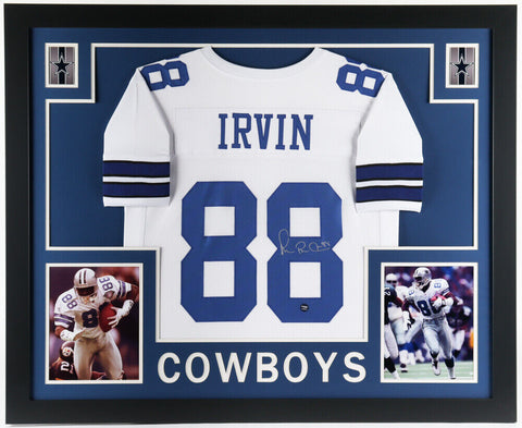 Michael "Playmaker" Irvin Signed Dallas Cowboys 35x43 Framed Jersey (Prova) WR