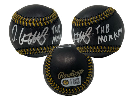 Oneil Cruz Autographed "The Monkey" Pirates Black Leather Baseball USA SM