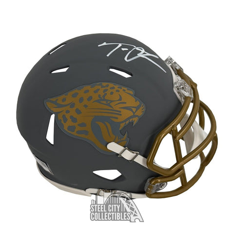 Trevor Lawrence Autographed Jacksonville Slate Mini Football Helmet - Fanatics