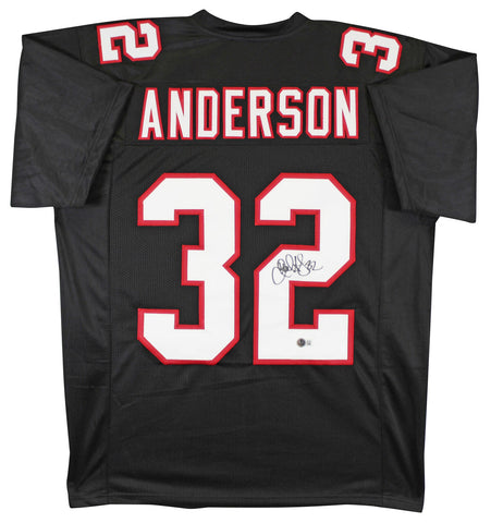 Jamal Anderson Authentic Signed Black Pro Style Jersey Autographed BAS Witnessed