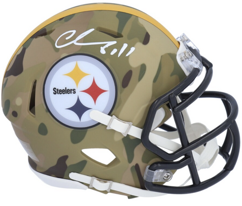 CHASE CLAYPOOL Autographed Pittsburgh Steelers Camo Mini Helmet FANATICS