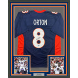 Framed Autographed/Signed Kyle Orton 35x39 Denver Blue Jersey Beckett COA