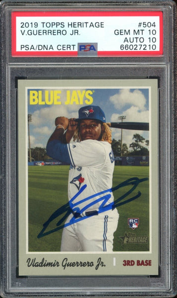 2019 Topps Heritage Vladimir Guerrero Jr. RC Blue Ink PSA 10/10 Auto GEM MINT