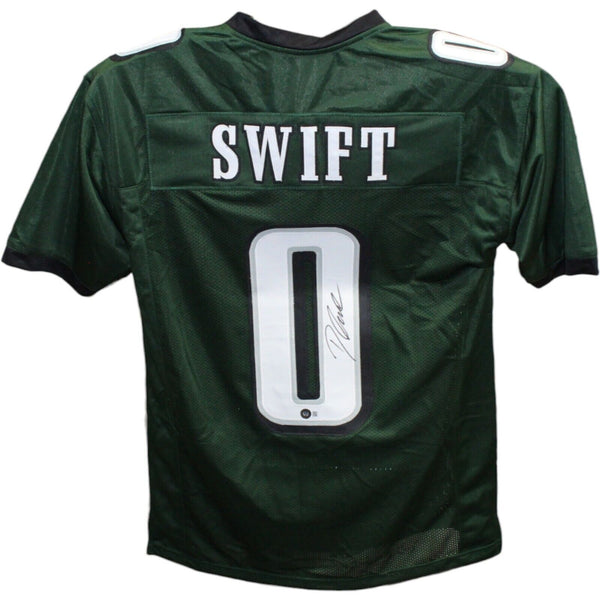 D'Andre Swift Autographed/Signed Pro Style Green Jersey Beckett 42616