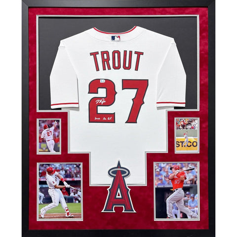 Mike Trout Autographed Signed Framed Los Angeles Angels Anaheim Jersey MLB COA