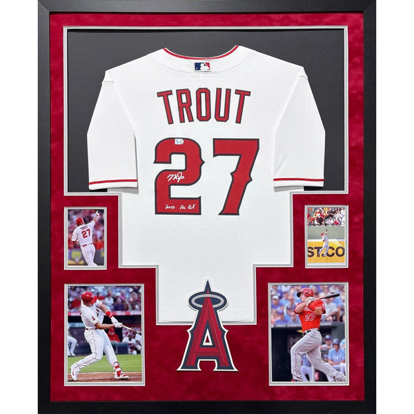 Mike Trout Autographed Signed Framed Los Angeles Angels Anaheim Jersey MLB COA