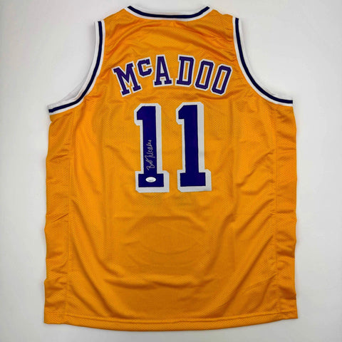 Autographed/Signed Bob McAdoo Los Angeles Yellow Basketball Jersey JSA COA